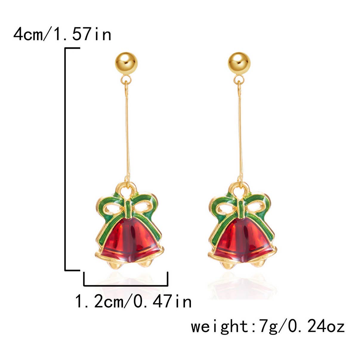 NEW CHRISTMAS BELL ASYMMETRICAL EARRINGS