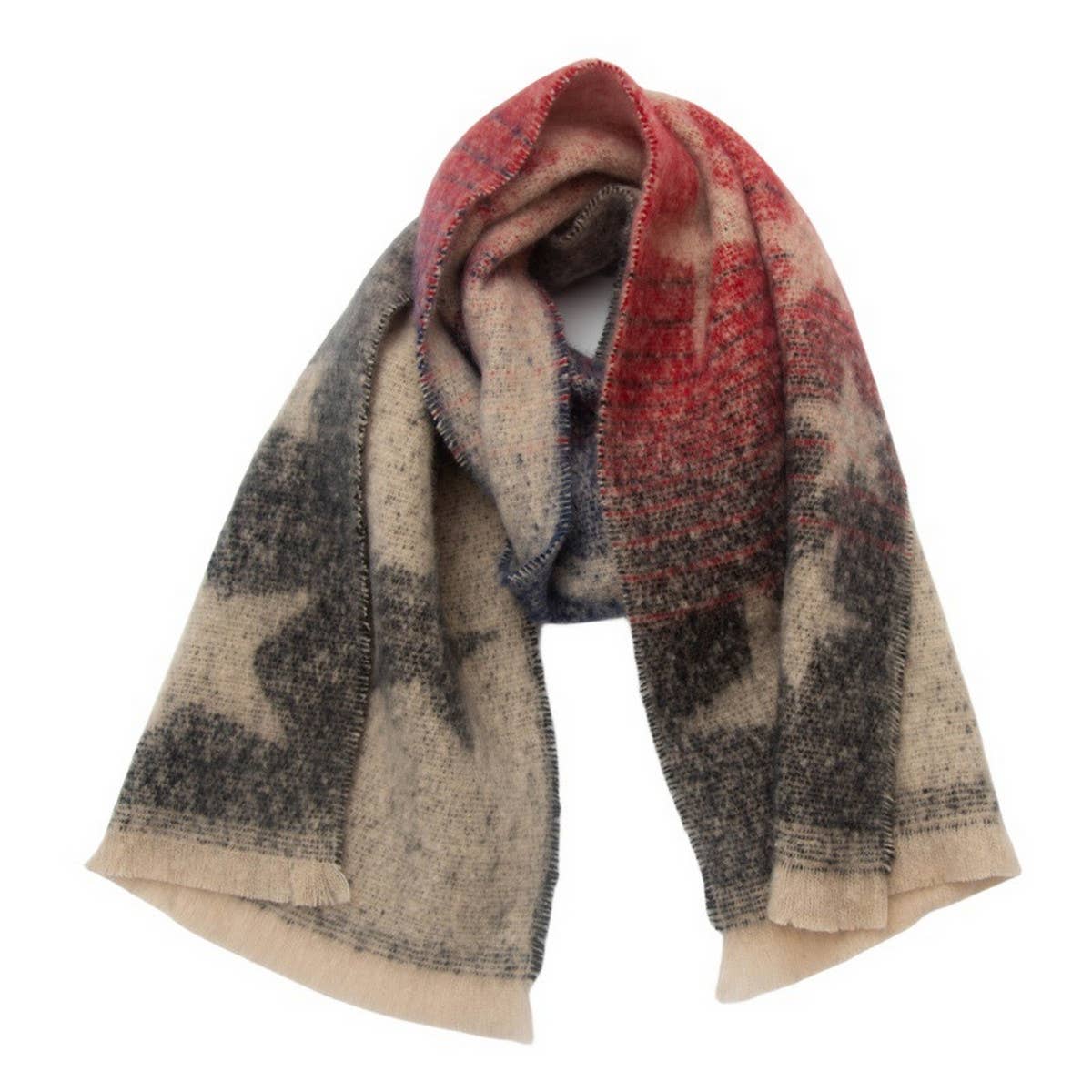 Star Gradient Scarf ??Jacquard Winter Wrap_CWASC0859