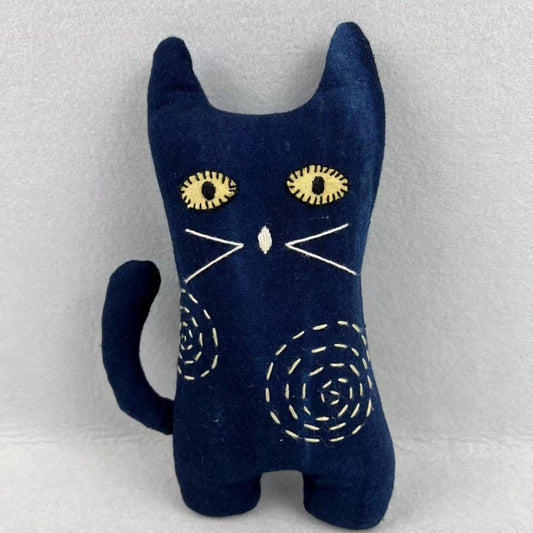 Handcrafted Indigo Dyed Embroidered Plush Doll