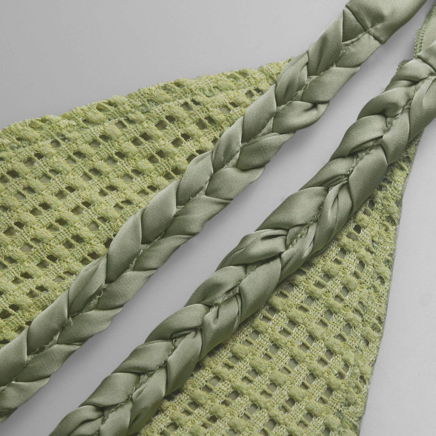 Knitted hollowed-out bikini top short skirt set