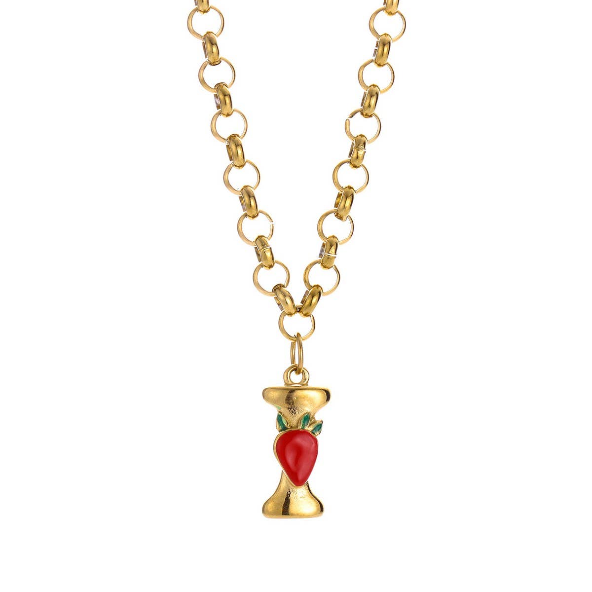 Original Stainless Steel Letter Necklace withEnamel_CWMM8836