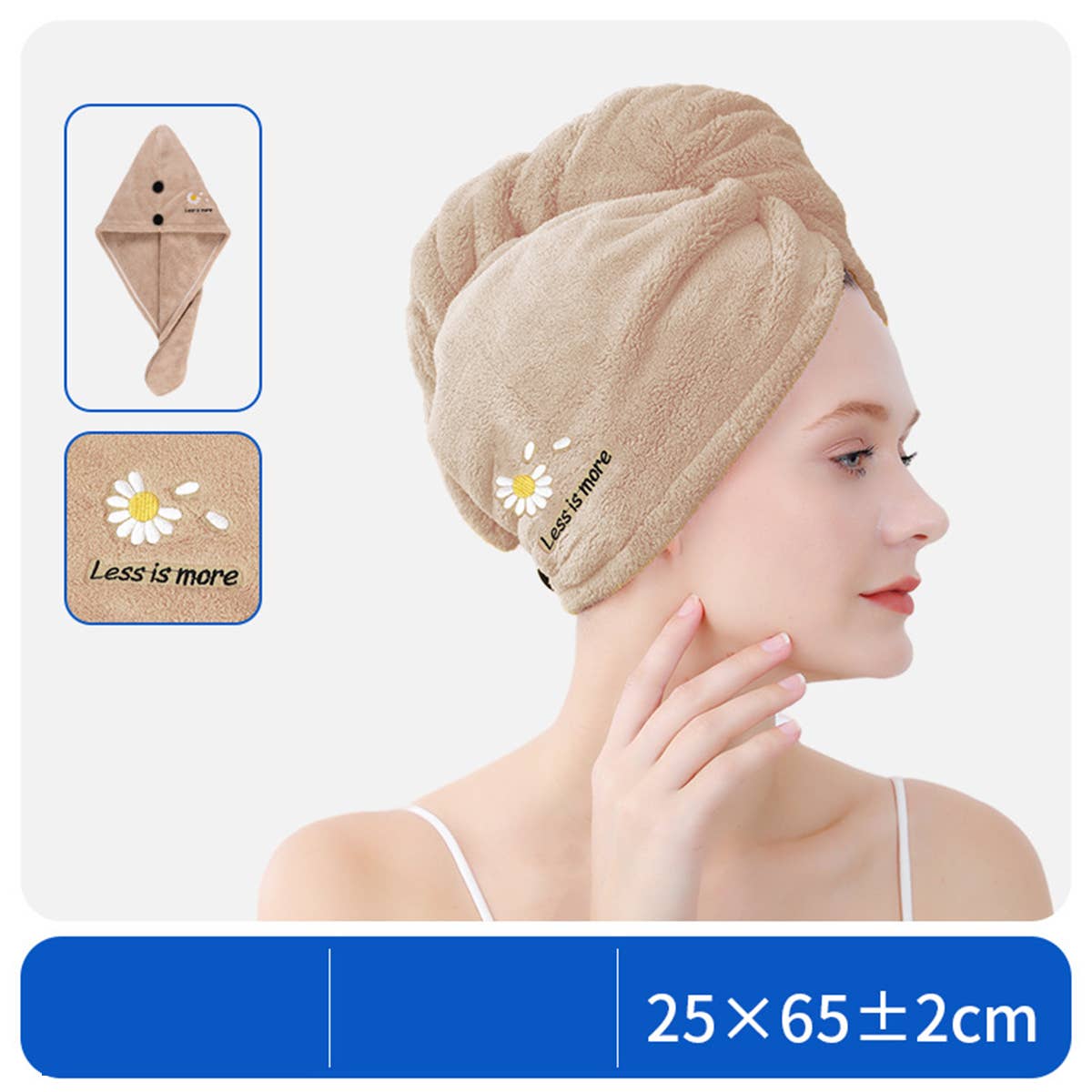 CWMM8345_CARTOON EMBROIDERY THICKENED HOUSEHOLD SHOWER CAP