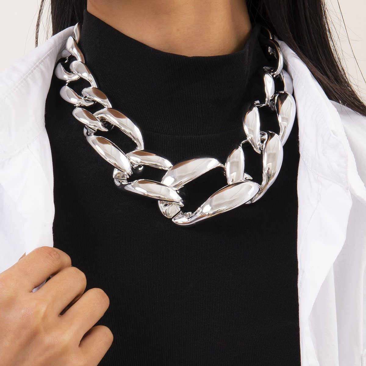 HIP HOP PUNK THICK CHAIN HOLLOW NECKLACE
