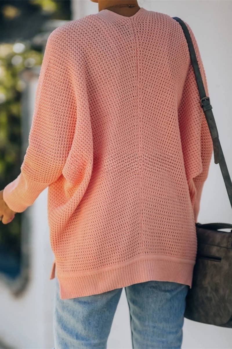 CWOCAL372 Oversized Open Front Casual Cardigan Sweater