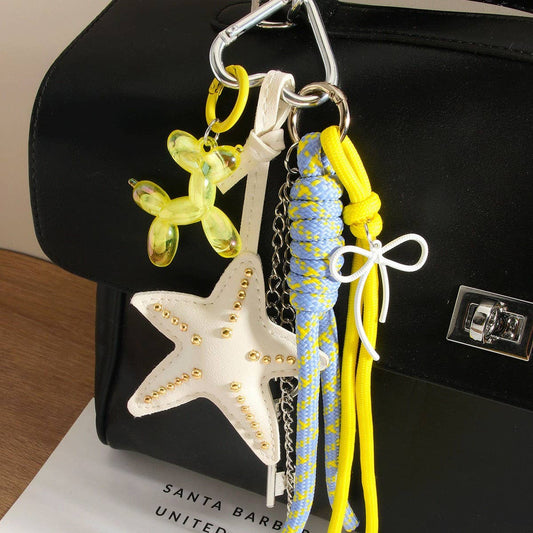 Starfish & Balloon Dog Keychain with Tassel_CWMM7567