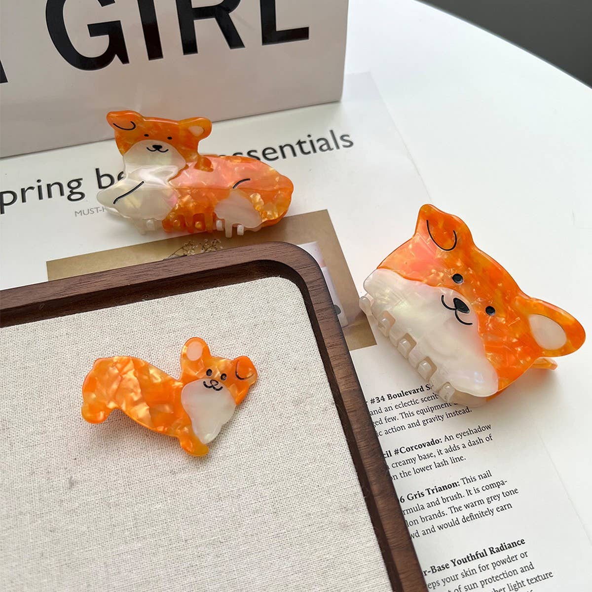 Cute Yellow Dog Acetate Hair Claw Clip