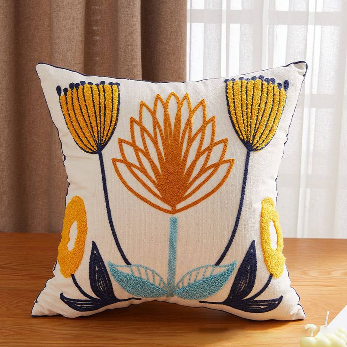 Luxury Embroidered Throw Pillow Cover for Sofa/Bed
