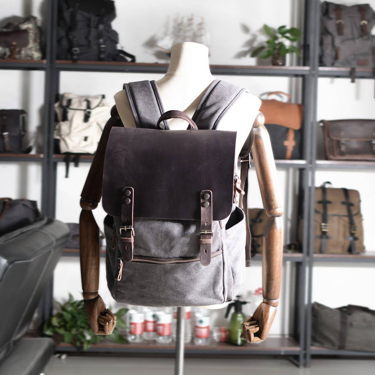 Vintage Men¡¯s Business Travel Laptop Backpack_CWAB5532