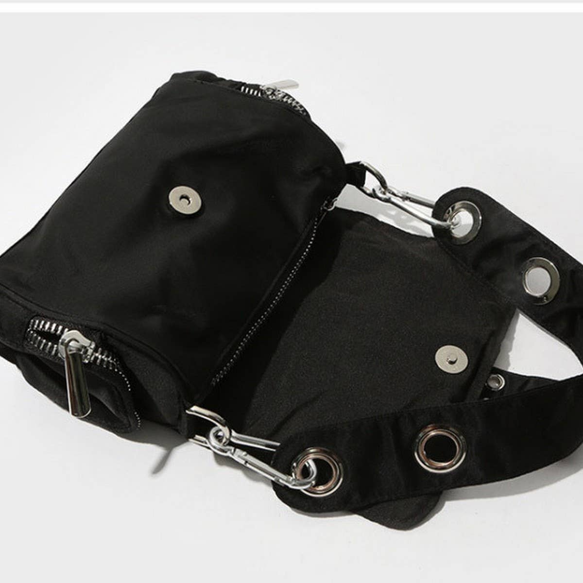 VINTAGE DOUBLE BUTTON SHOULDER BAG TOTE BAG_CWAB1390