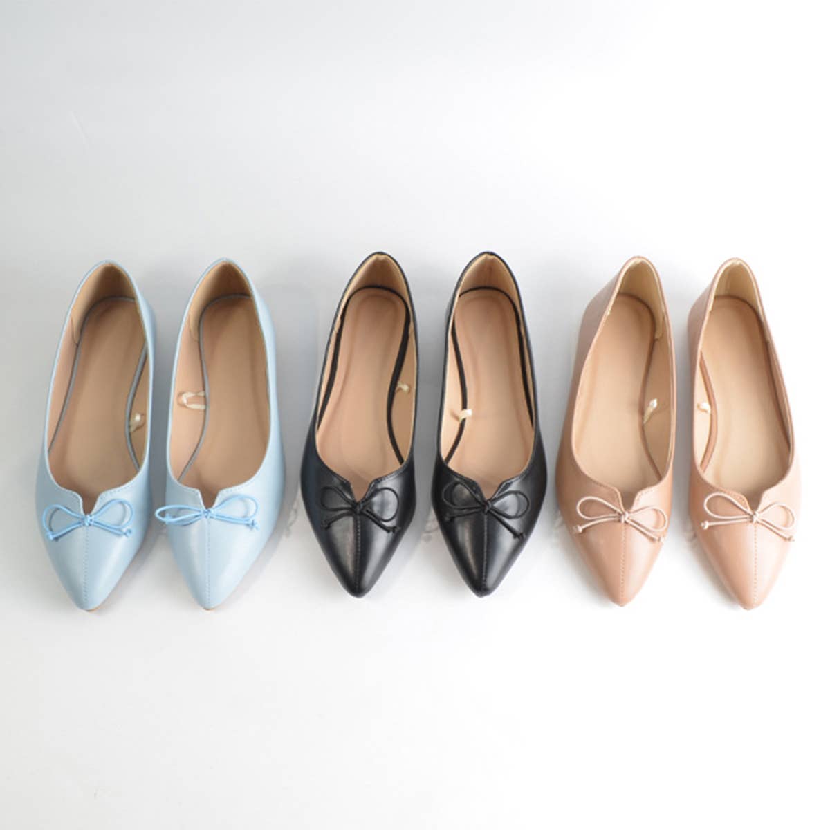 WOMEN POINTED BOW SOFT SOLE FLAT SHOES