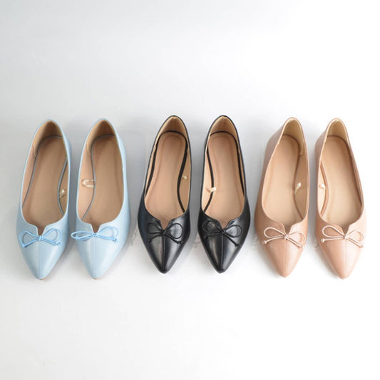 WOMEN POINTED BOW SOFT SOLE FLAT SHOES