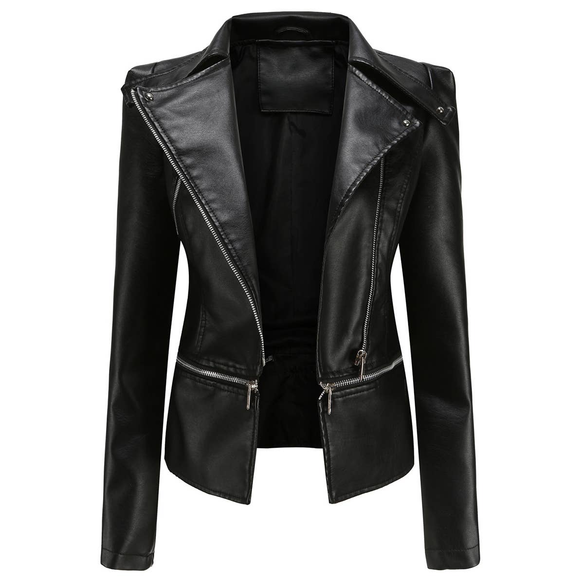 Women's leather garment with removable hem