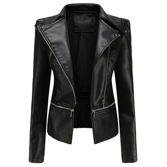 Women's leather garment with removable hem