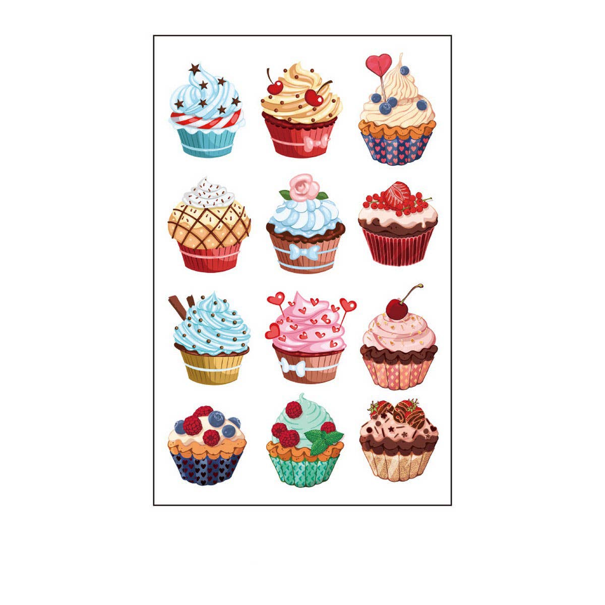 Foodie Tattoo Stickers ? Burger, Cake & Candles
