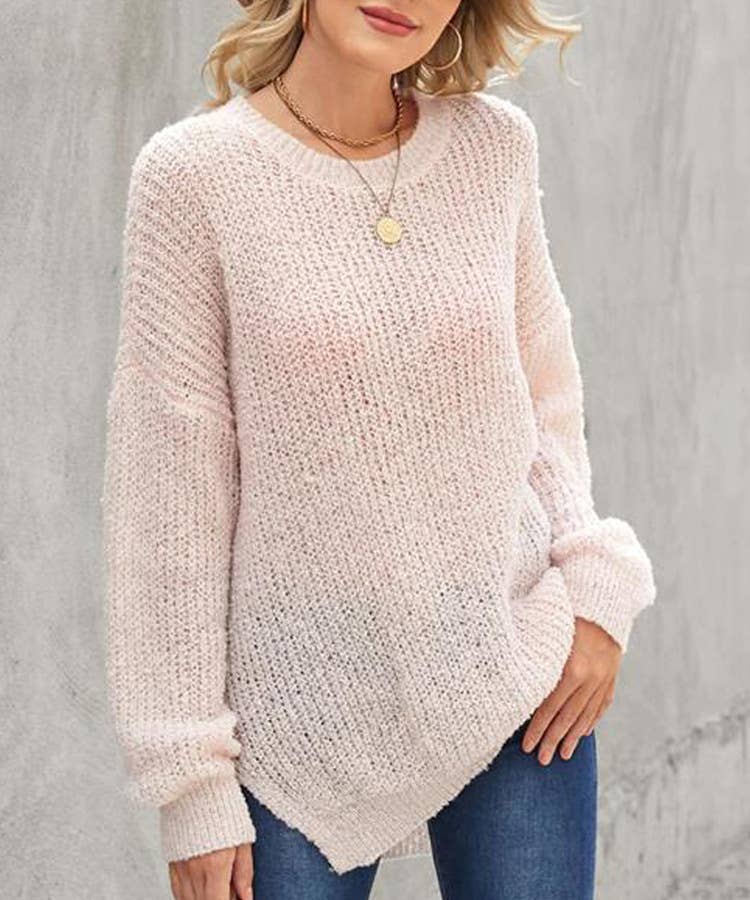 SIMPLE SOLID COLOR LOOSE COMMUTER SWEATER