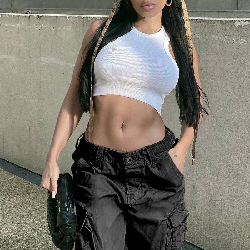 Many pockets belt leisure tooling jeans