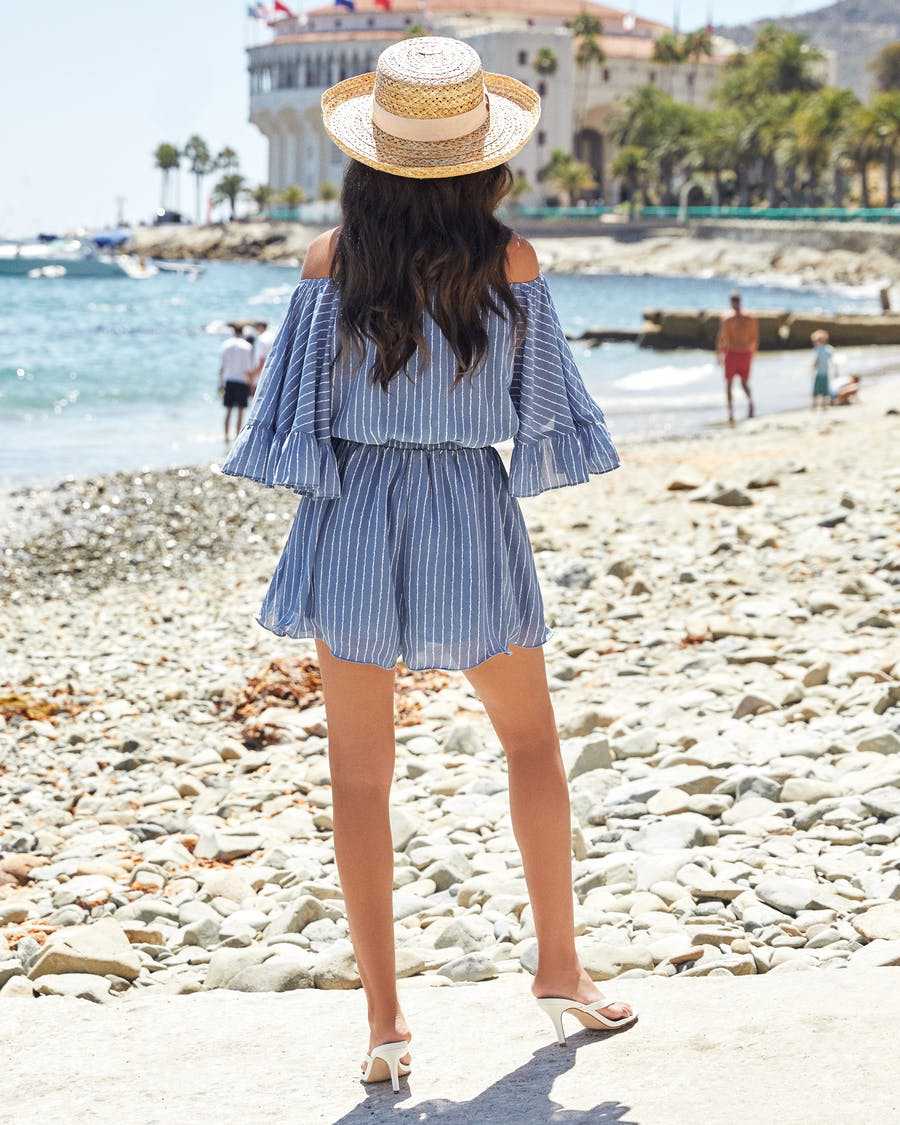 ONE-SHOULDER BEACH HOLIDAY FRILLY SEASIDE DRESS