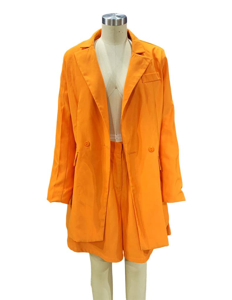 FASHION LONG-SLEEVED SUIT SHORTS TWO-PIECE SET