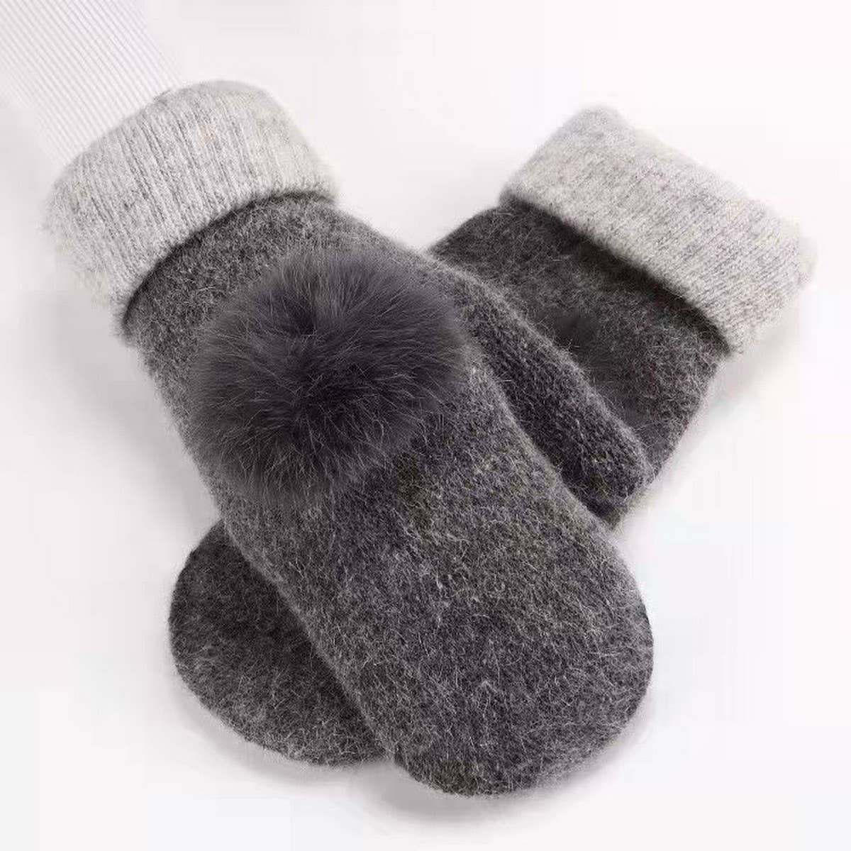 WINTER DOUBLE-LAYER THICK WARM RABBIT FUR GLOVES_CWAG0257