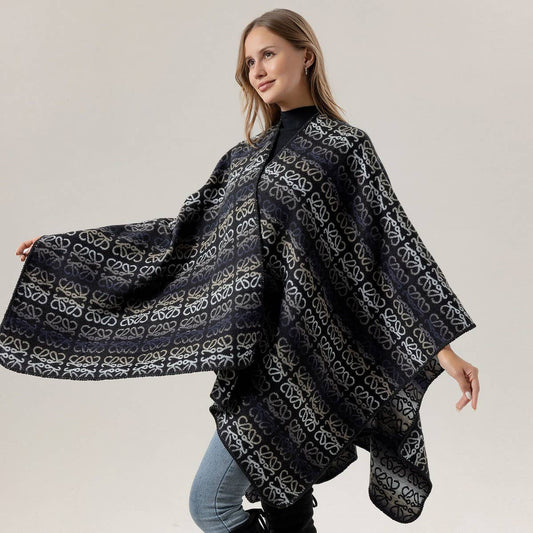 FAUX CASHMERE CAPE SHAWL WARM CAPE SCARF