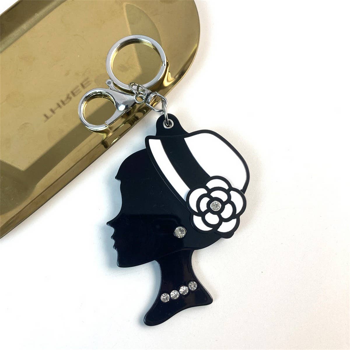 Seashell Slide Mirror Keychain Cute Acrylic Charm
