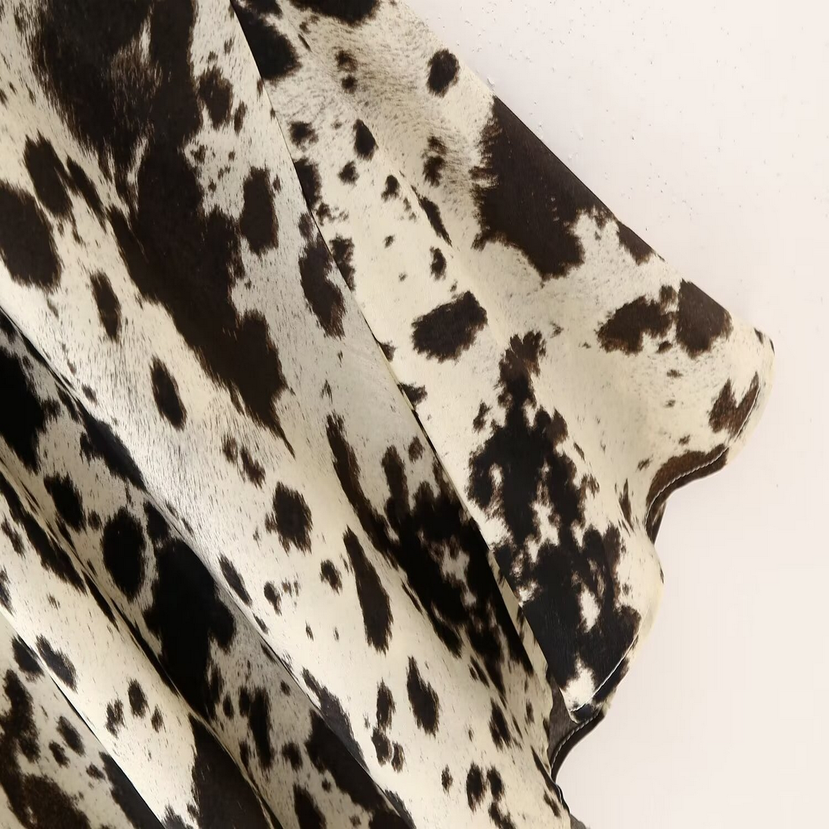 Satin Midi Skirt, Trendy Animal Print Design