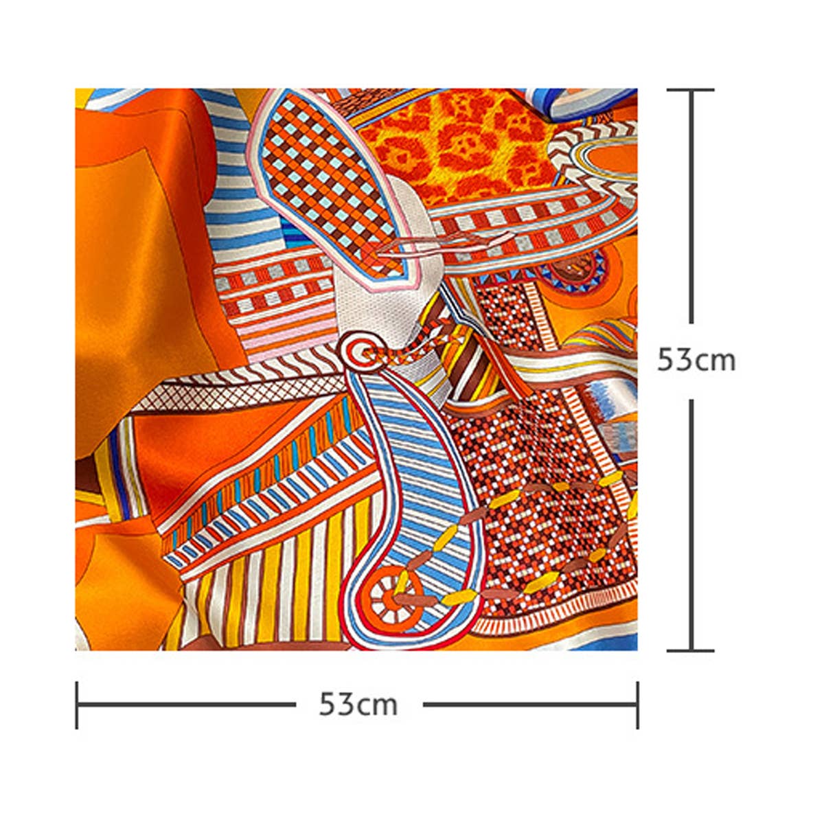 53cm Vintage Print Silk Blend Scarf for Women_CWASC0625