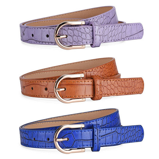 SIMPLE STONE PATTERN BUCKLE BELT_CWABE0590