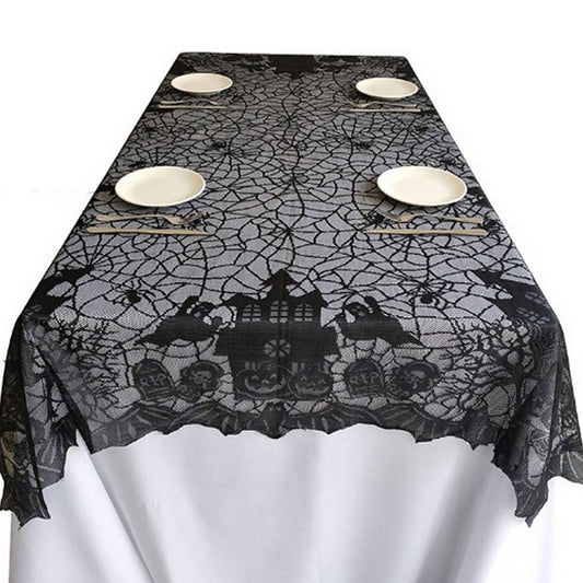HALLOWEEN BLACK LACE TABLECLOTH
