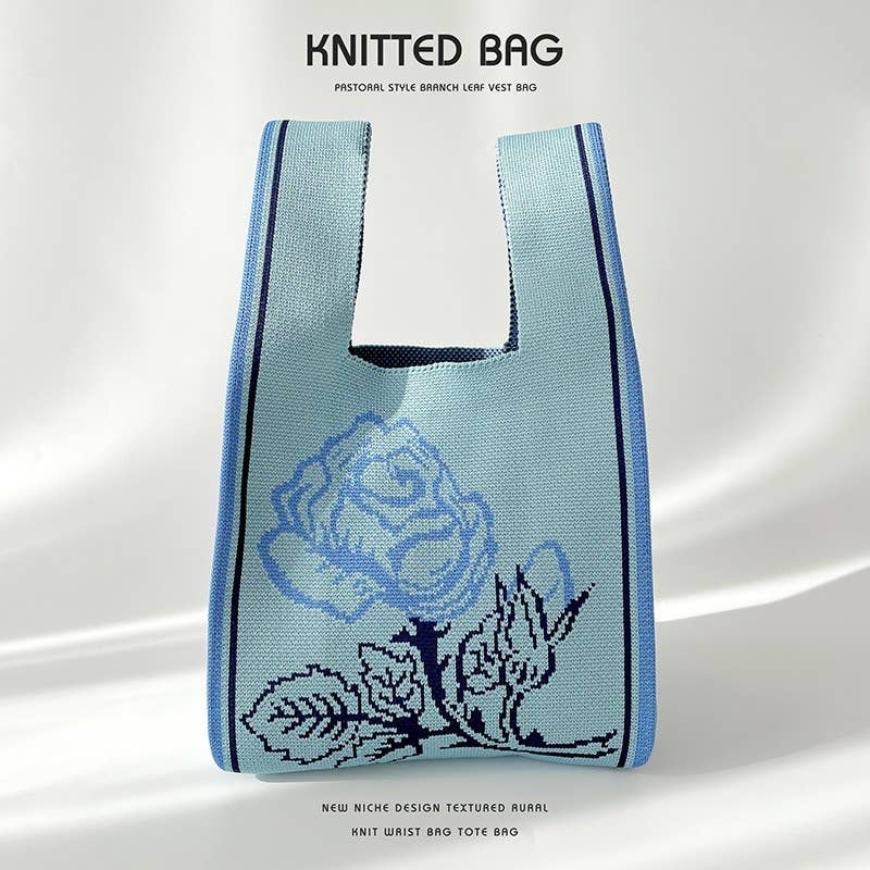 Flower series versatile knitted bag