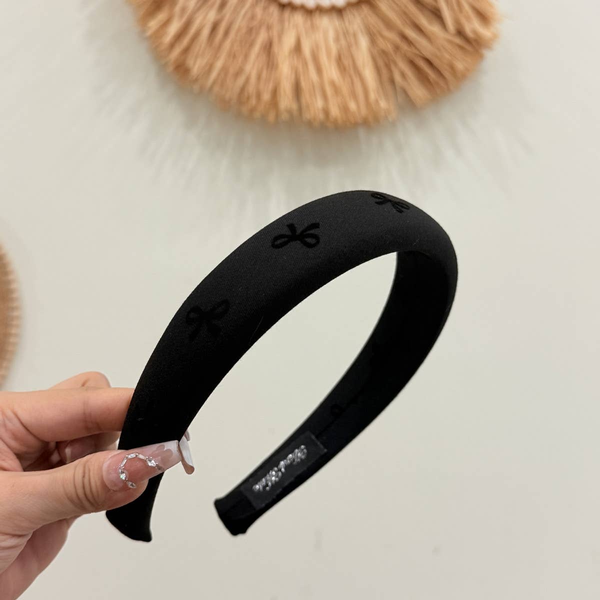 CWAHA4495_NEW FLOCKING VERSATILE BOW TIE HEADBAND