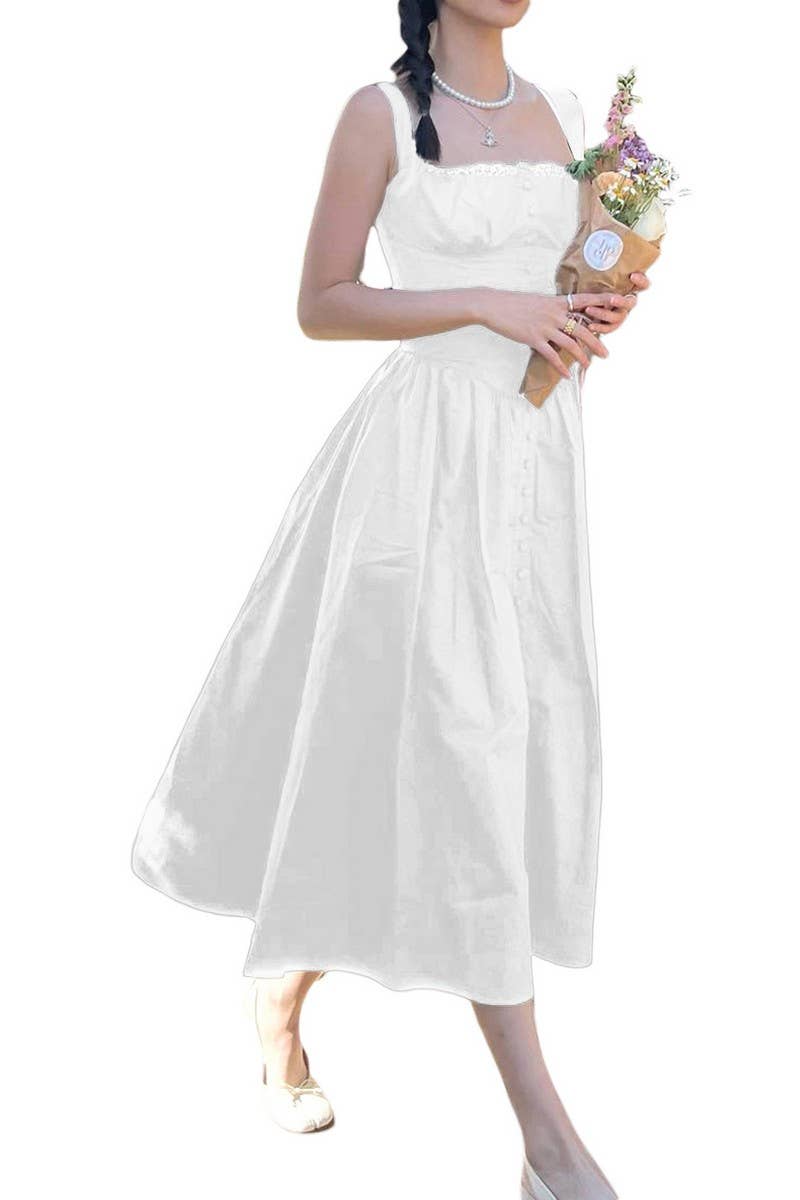 CWDMD5945_FLORAL OR SOLID STRAPLESS SLEEVE MAXI CAMI DRESS