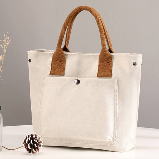 SIMPLE CANVAS UNDERARM HANDBAG TOTE BAG_CWAB1263