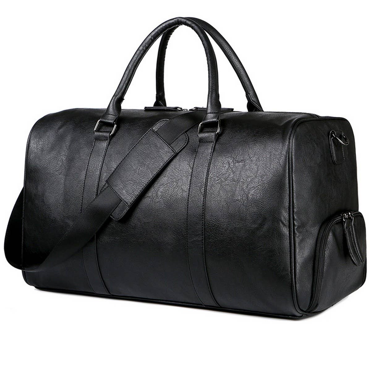Large Leather Duffel Bag for Men, Shoe Storage_CWAB5176