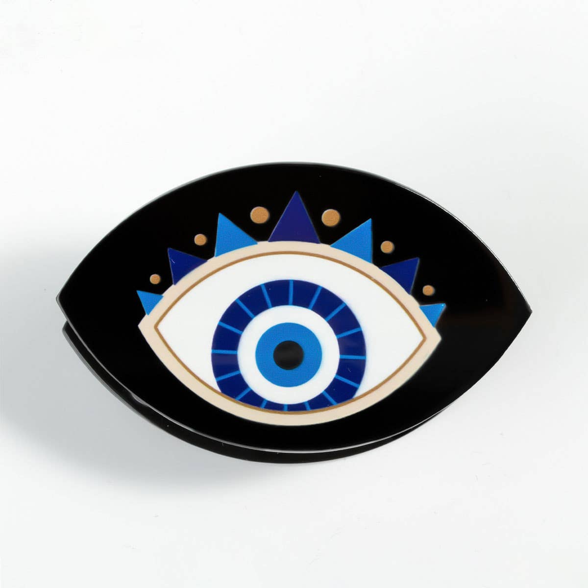 Evil Eye Acrylic Hair Claw - Black Shark Clip_CWAHA0308