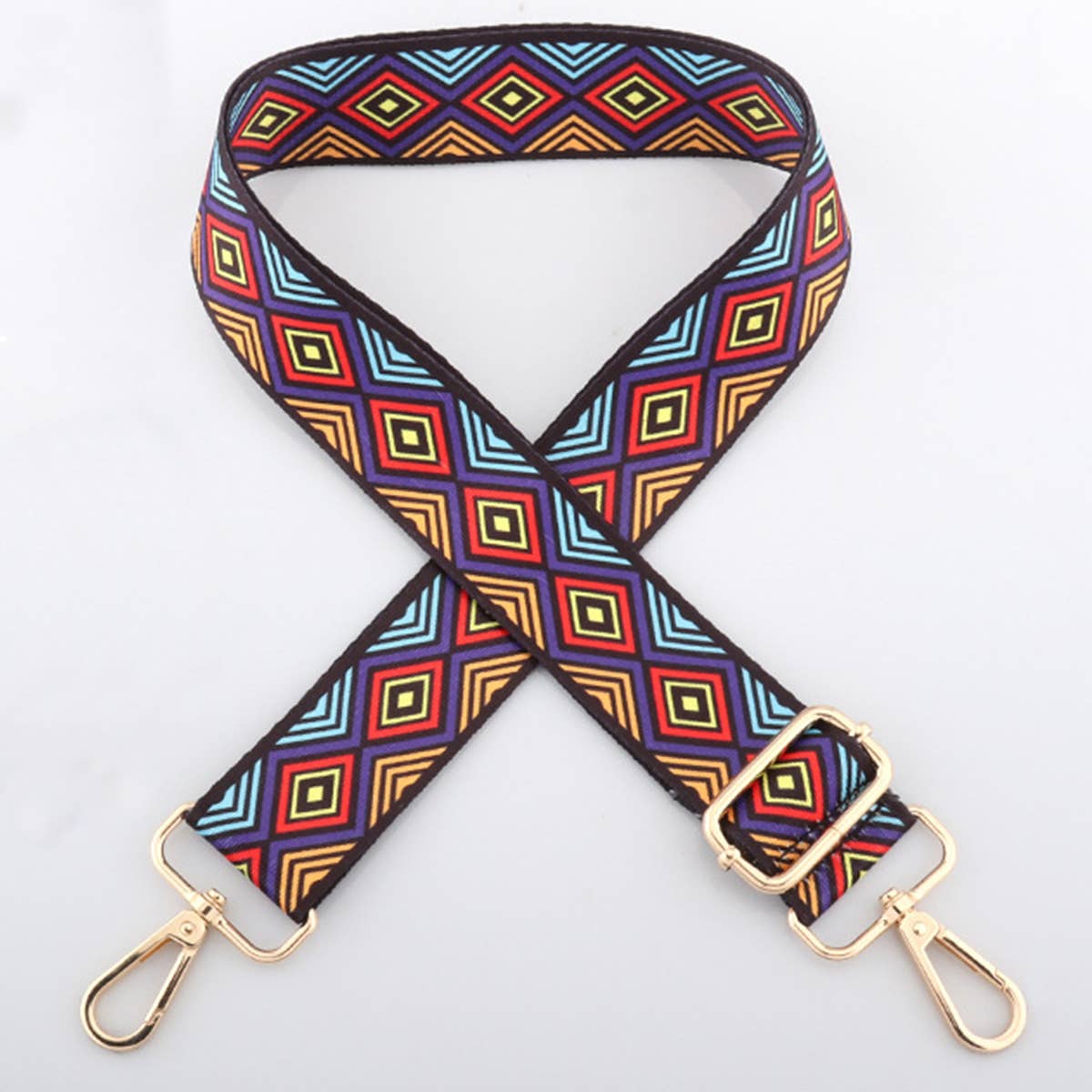 WOMEN COLOR GEOMETRIC STRIPES ADJUSTABLE BAG STRAP