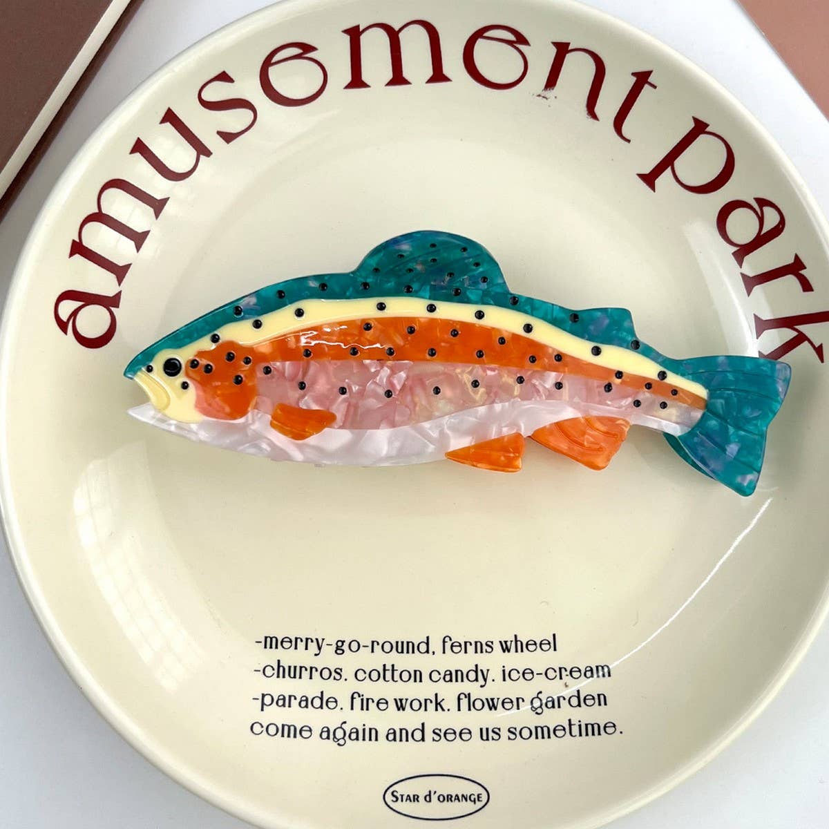 Salmon Acetate Claw Clip ? Ocean Style, Large Size