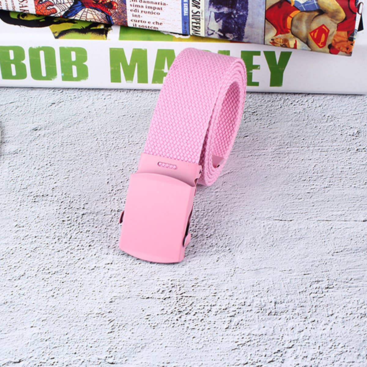 Cwabe0952_New Solid Color Versatile Spray Paint Buckle Belt