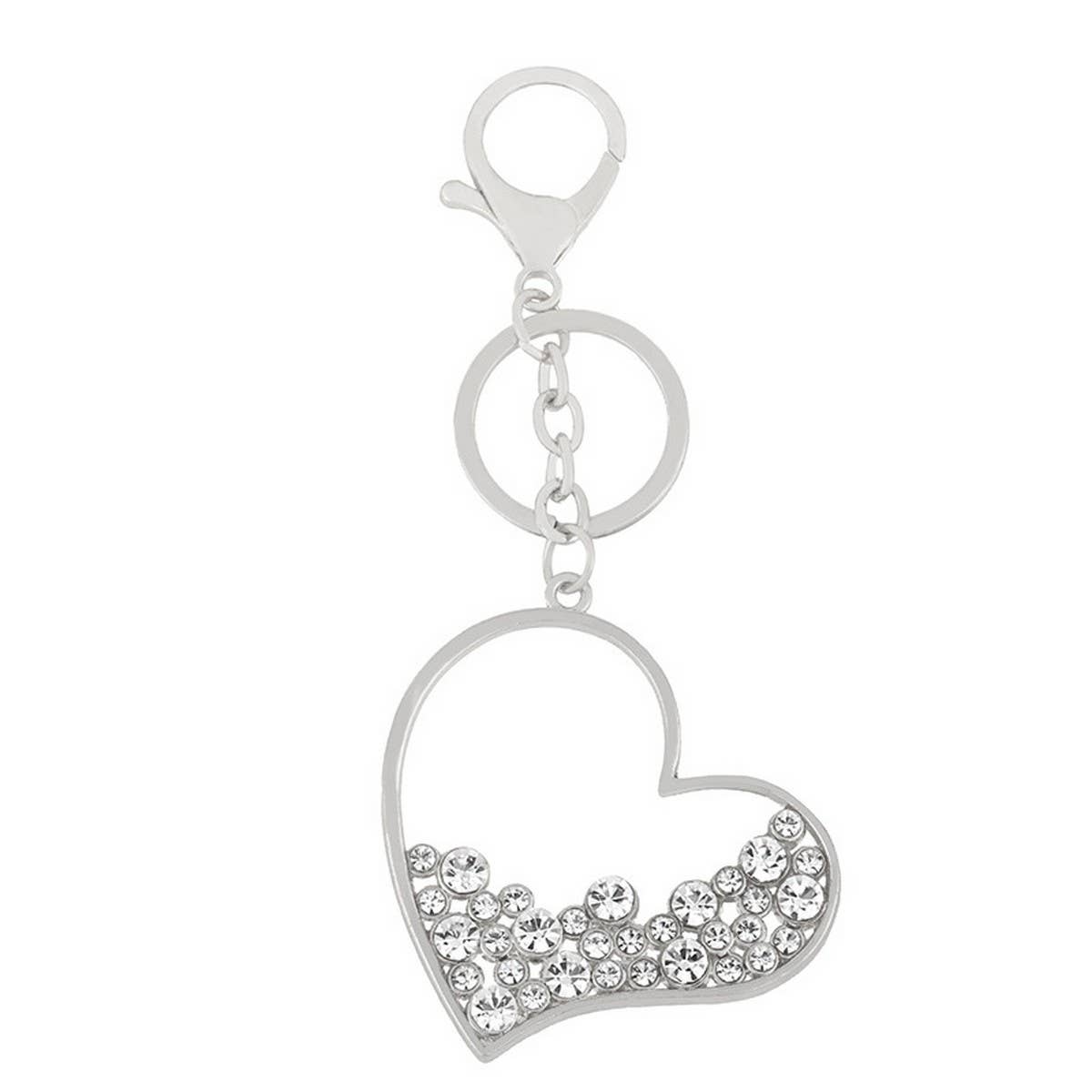 RHINESTONE SPARKLY HEART KEYCHAIN