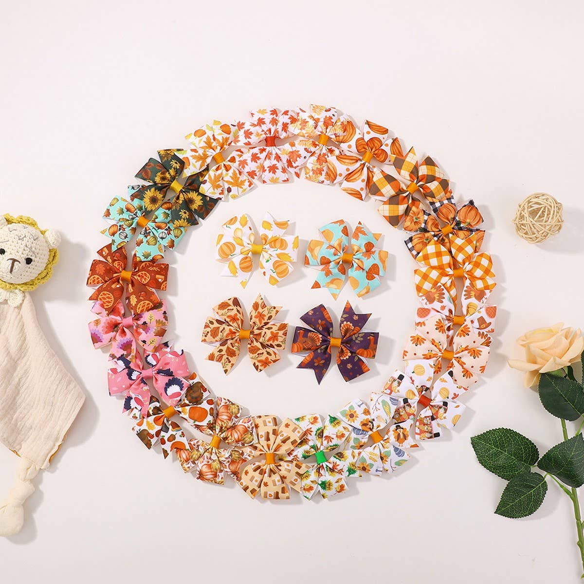 Thanksgiving Turkey Pumpkin Tail Hair Clip