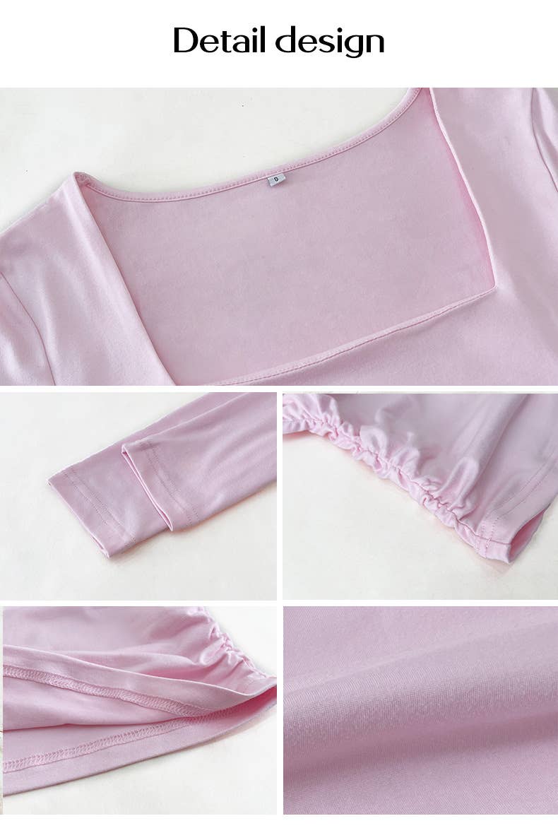 SQUARE-NECK LONG-SLEEVED PULLOVER BODICE