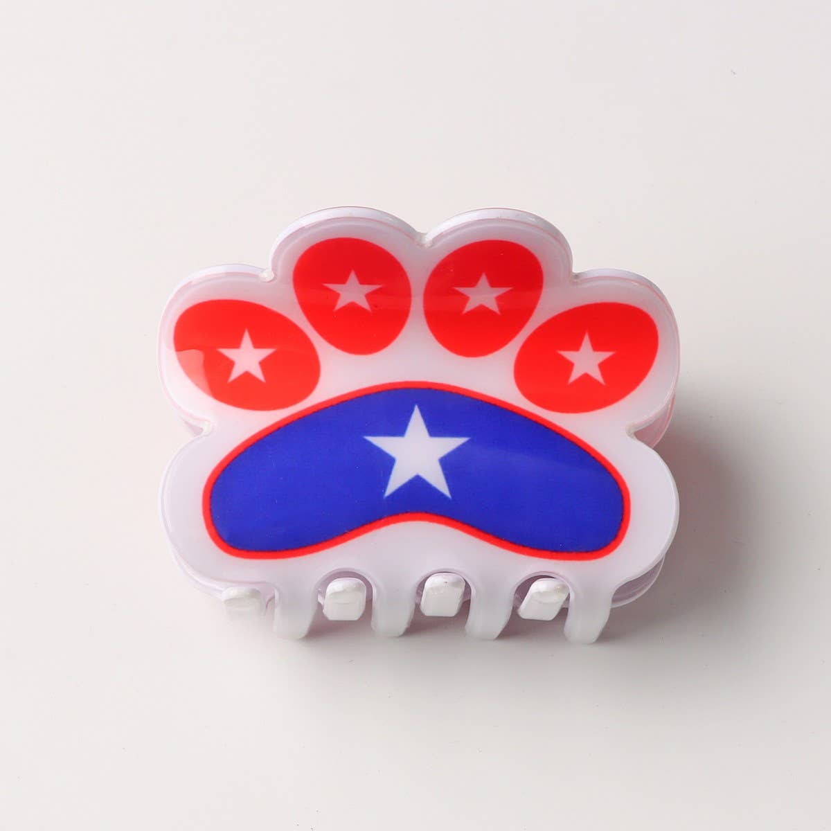 CWAHA5136_FLAG PRINT PETAL SHAPED RECTANGULAR HAIRPIN