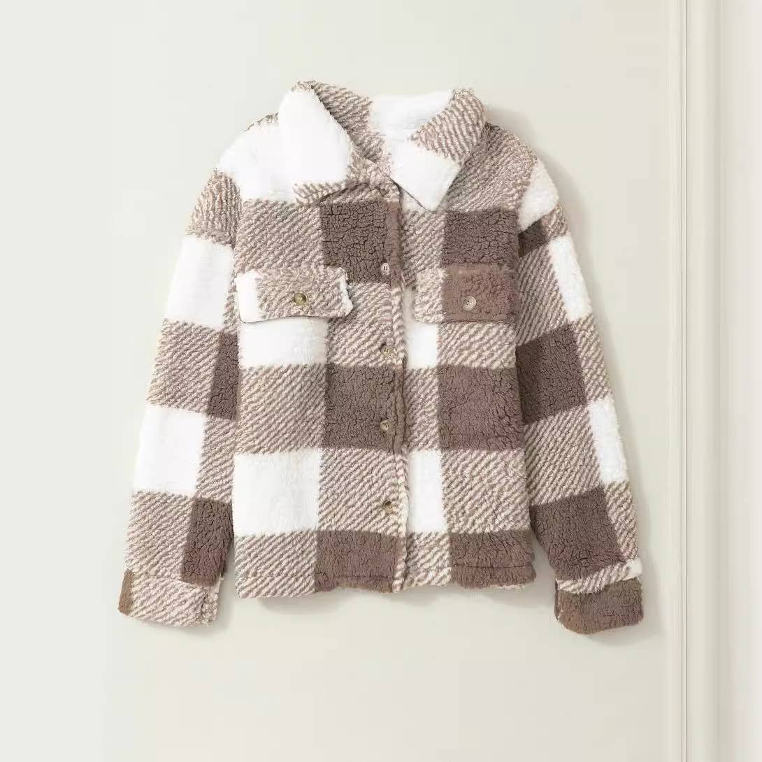 LAPEL PLUSH BAGGY COMMUTER SINGLE-BREASTED COAT