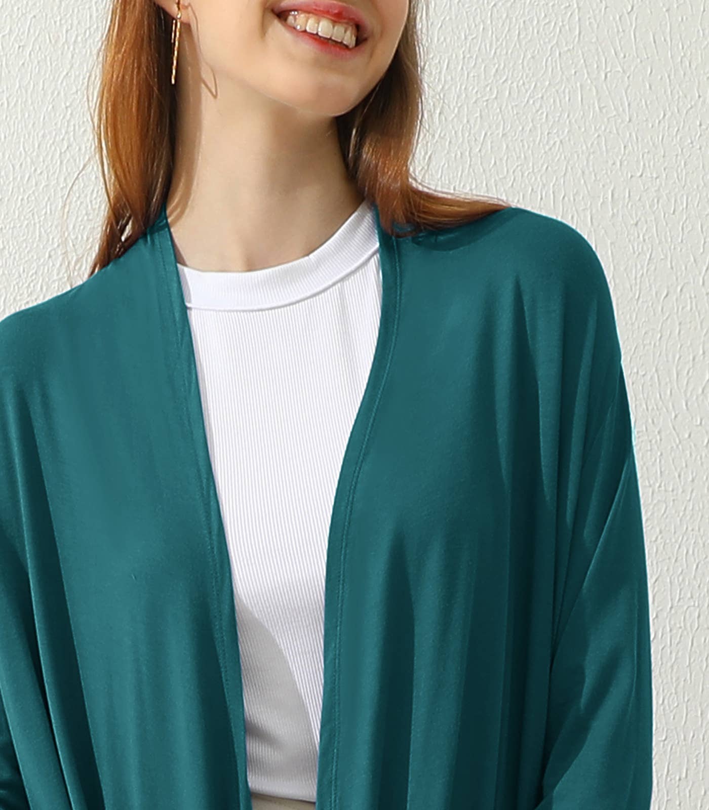 AWTL074_Long Sleeve Casual Open Front Long Cardigan