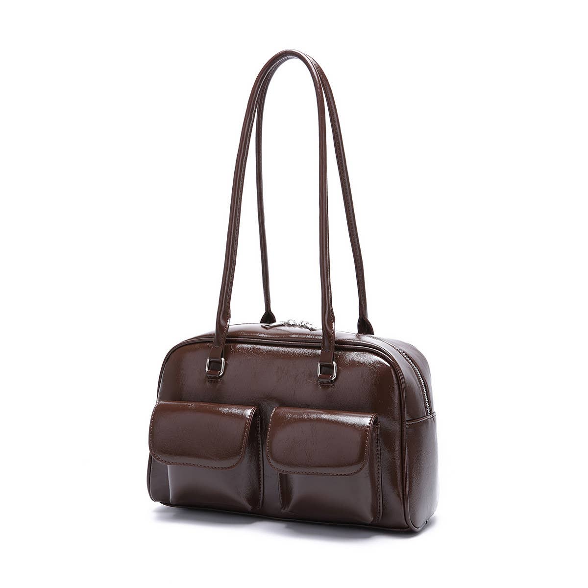 SOLID COLOR VINTAGE SHOULDER HANDBAG_CWAB2599