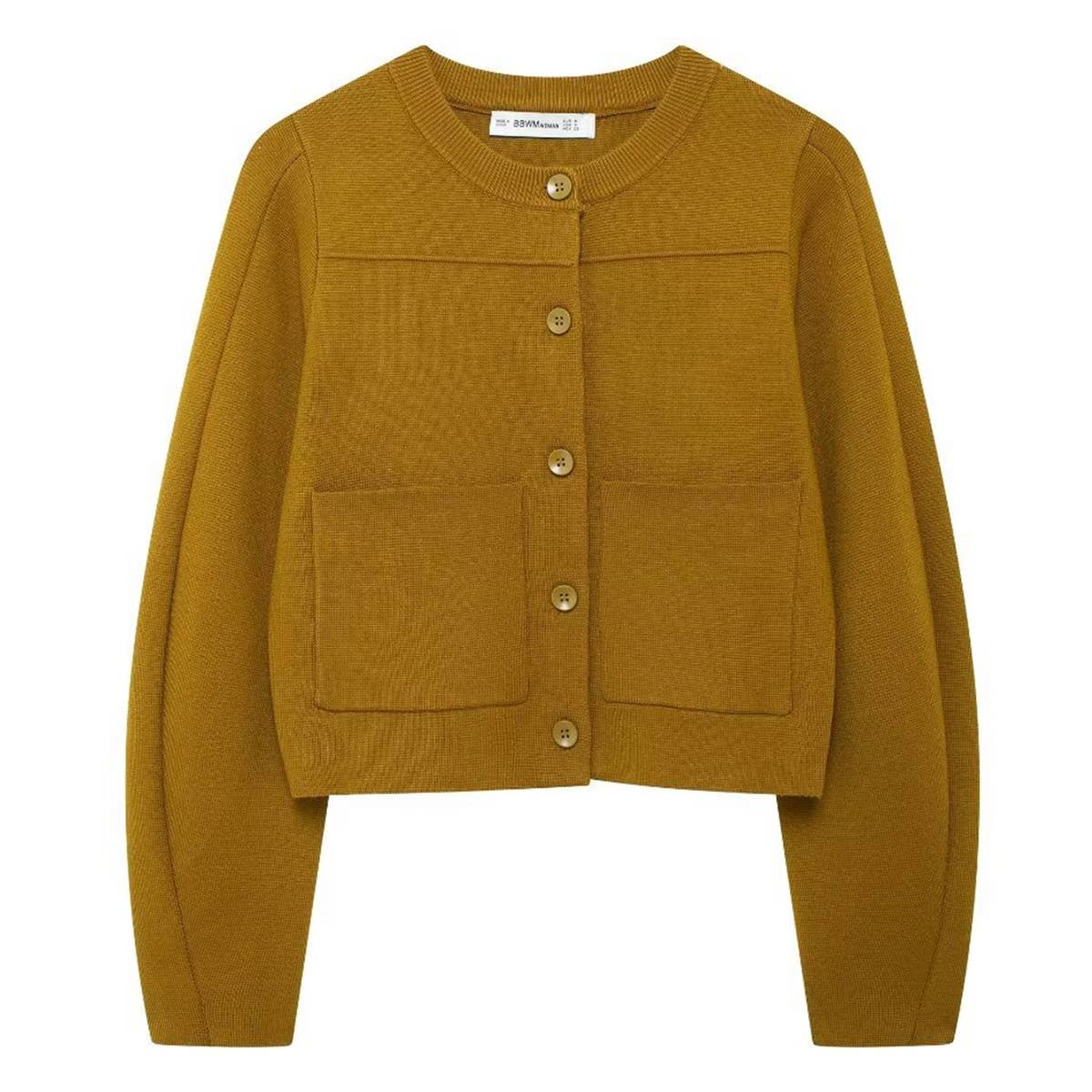 ROUND NECK SOLID COLOR LONG SLEEVE CARDIGAN COAT