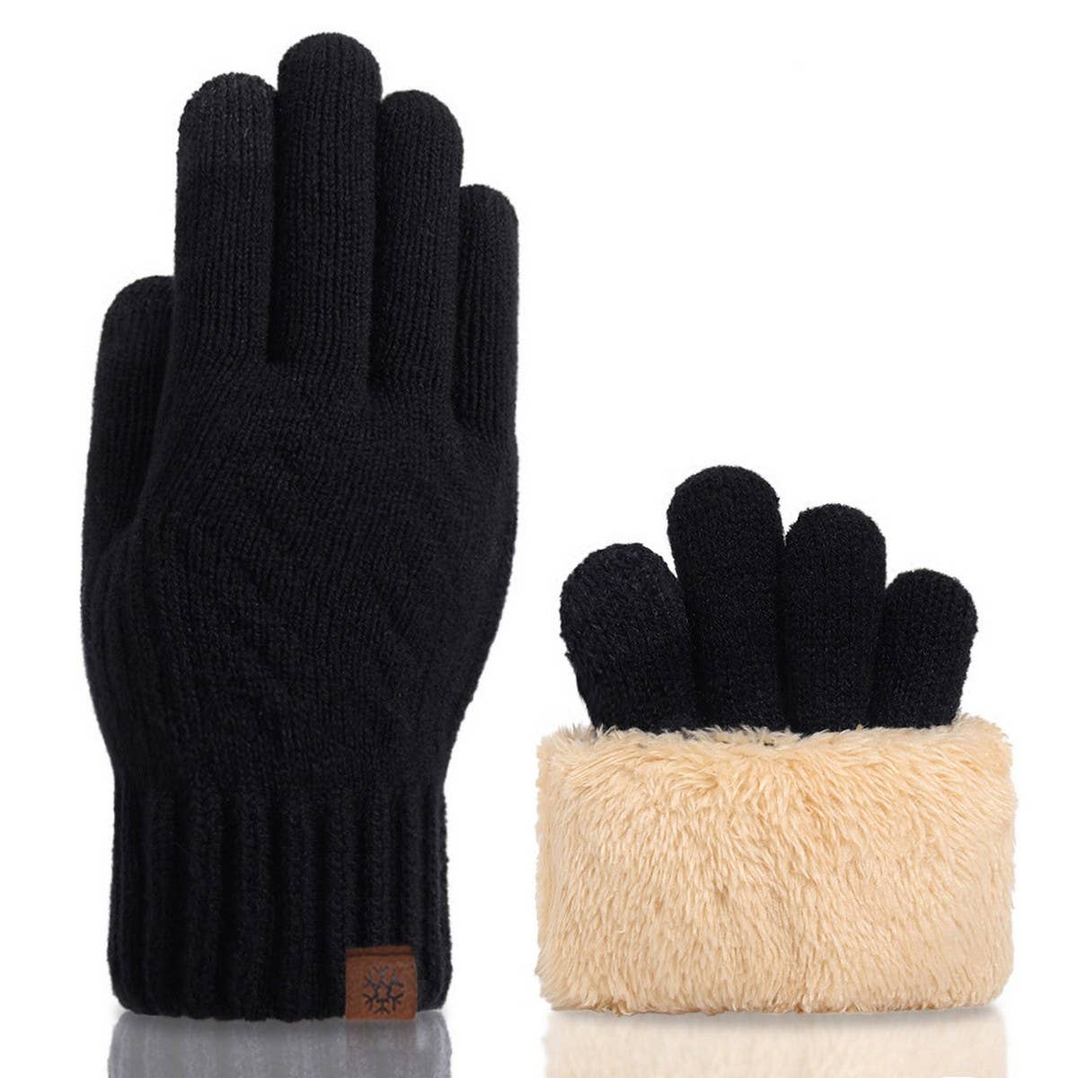 THICKENED FLEECE KNITTED TOUCH SCREEN GLOVES_CWAG0400