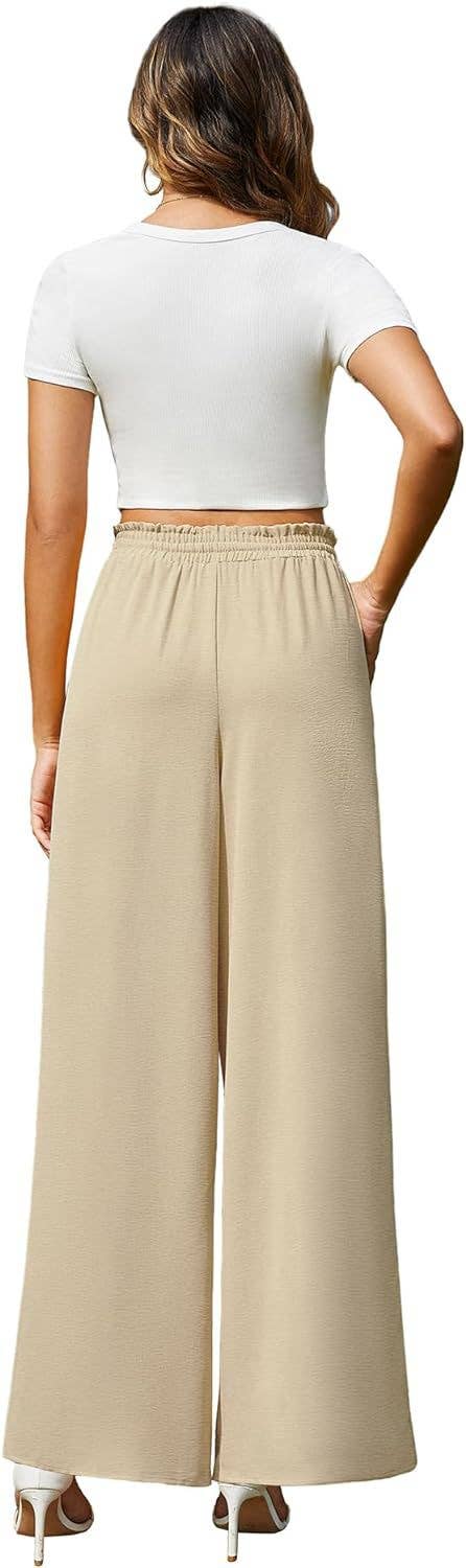 Loose high-waisted and wide-leg trousers