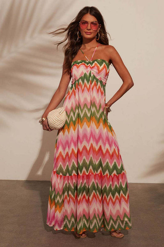 CWDHL0933_SEXY COLORBLOCK SPAGHETTI STRAP FLOWY DRESS