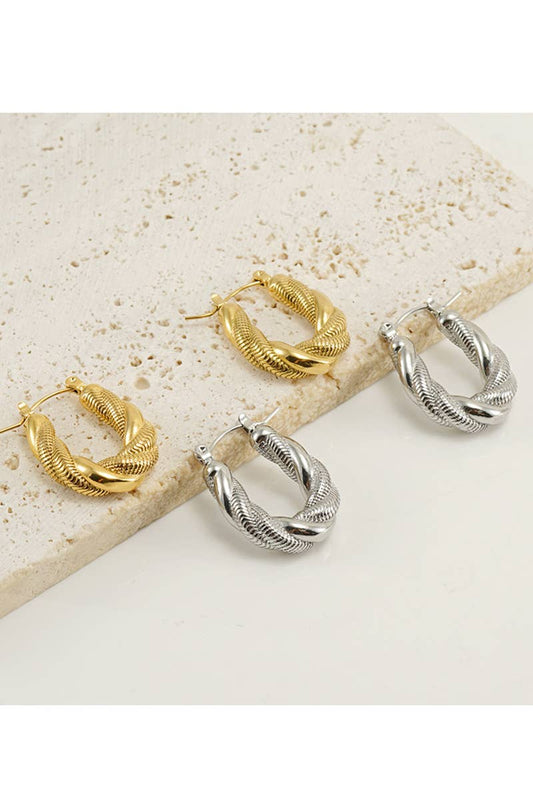 18K GOLD PLATED STAINLESS STEEL RING EARRINGS_CWAJE0376